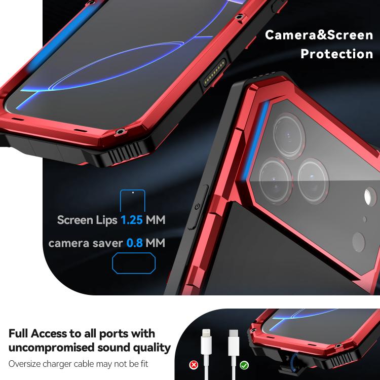 For iPhone 17 Pro R-JUST Life Waterproof Dustproof Shockproof Holder Phone Case