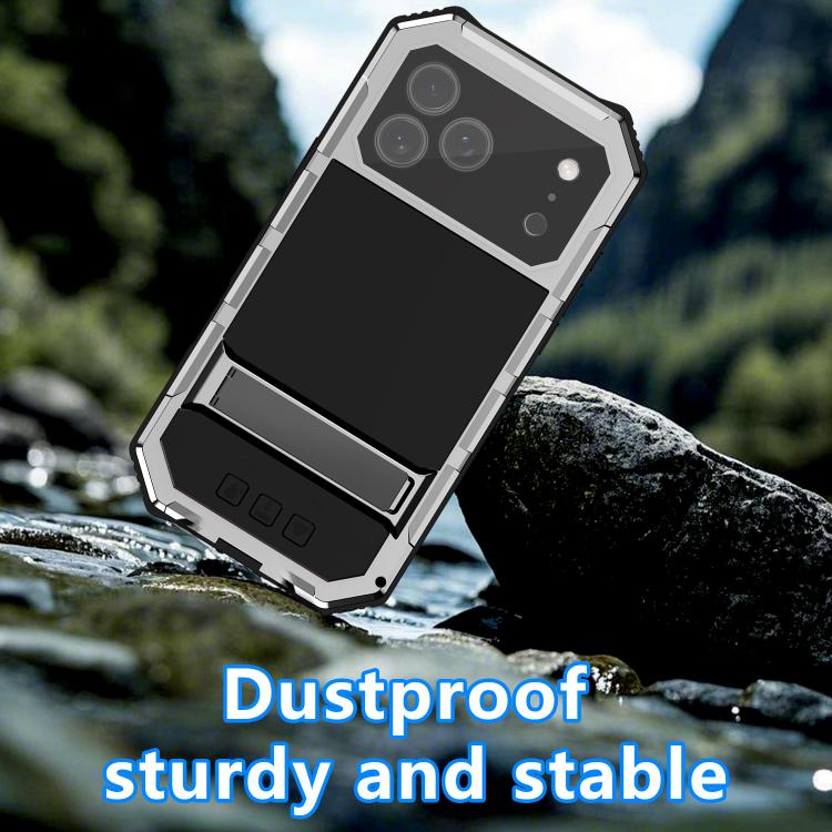 For iPhone 17 Pro R-JUST Life Waterproof Dustproof Shockproof Holder Phone Case