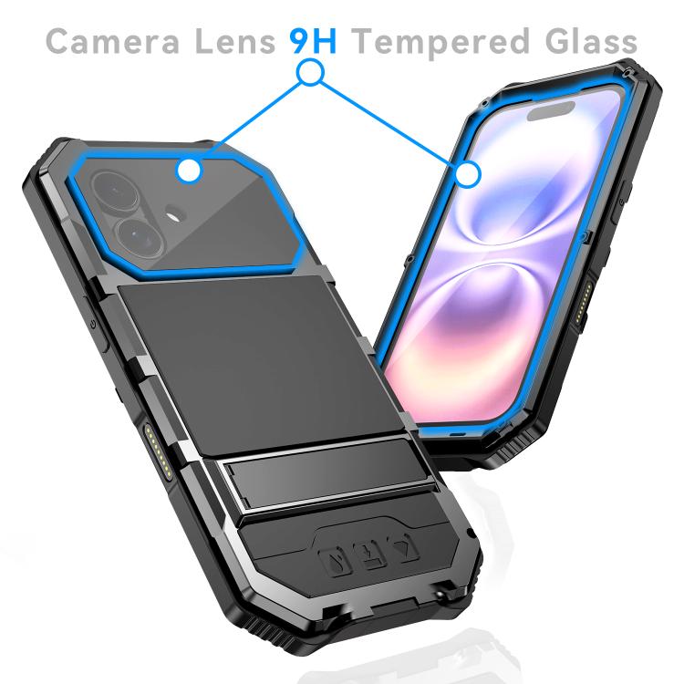 For iPhone 17 R-JUST Life Waterproof Dustproof Shockproof Holder Phone Case