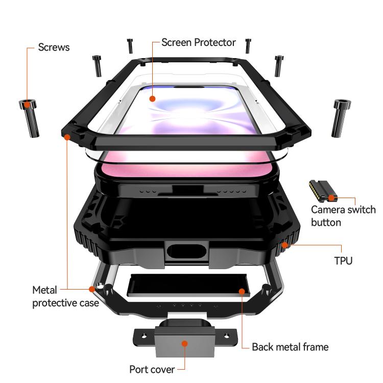 For iPhone 17 R-JUST Life Waterproof Dustproof Shockproof Holder Phone Case