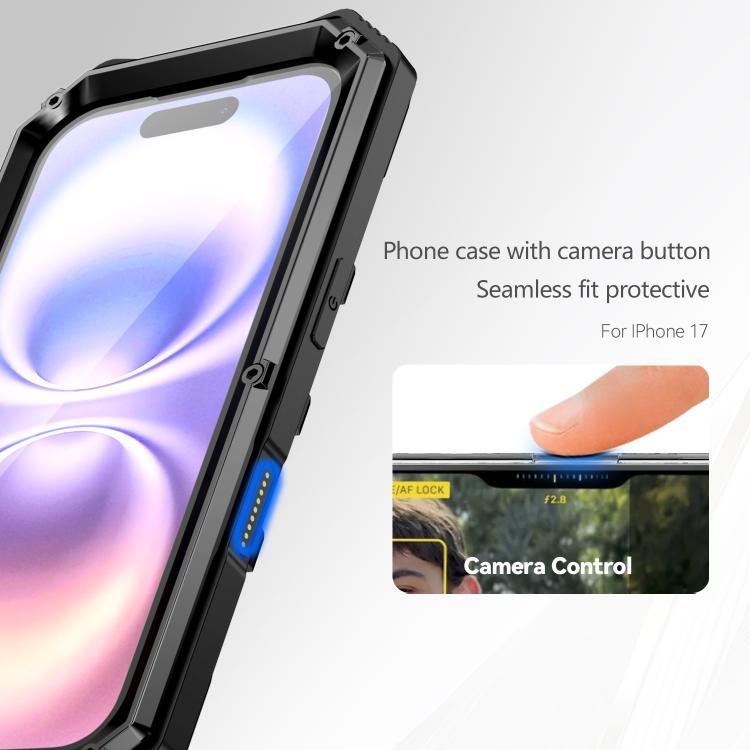 For iPhone 17 R-JUST Life Waterproof Dustproof Shockproof Holder Phone Case