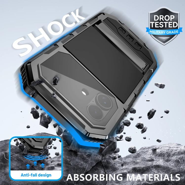 For iPhone 17 R-JUST Life Waterproof Dustproof Shockproof Holder Phone Case