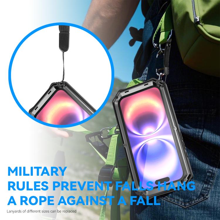 For iPhone 17 R-JUST Life Waterproof Dustproof Shockproof Holder Phone Case