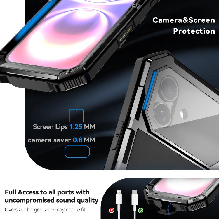 For iPhone 17 R-JUST Life Waterproof Dustproof Shockproof Holder Phone Case