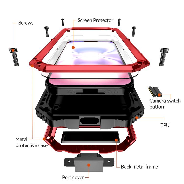 For iPhone 17 R-JUST Life Waterproof Dustproof Shockproof Holder Phone Case