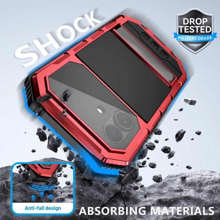 For iPhone 17 R-JUST Life Waterproof Dustproof Shockproof Holder Phone Case