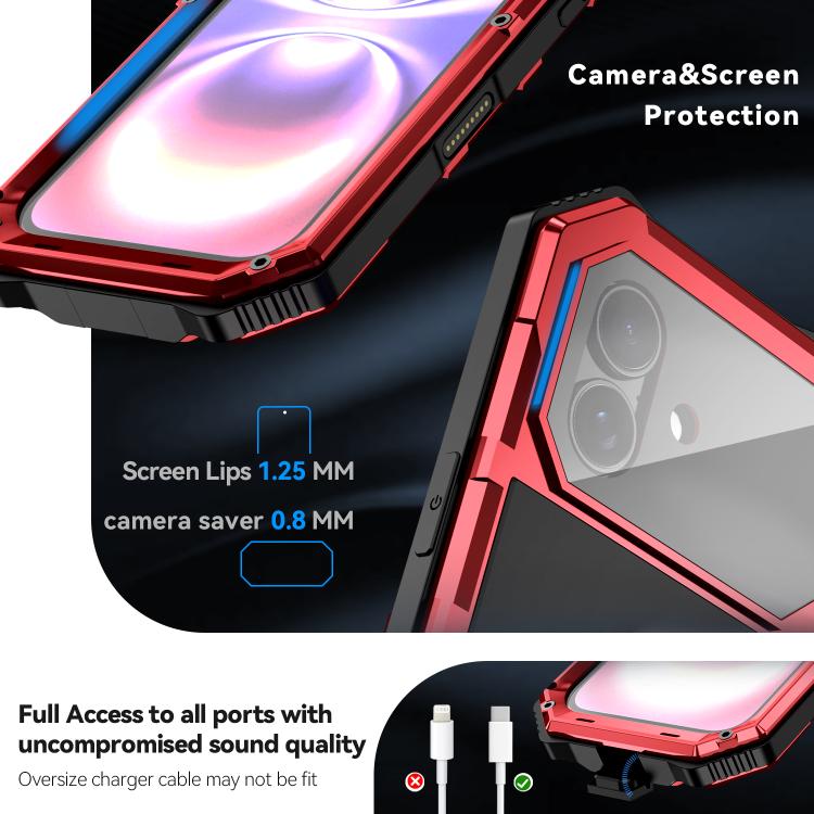 For iPhone 17 R-JUST Life Waterproof Dustproof Shockproof Holder Phone Case