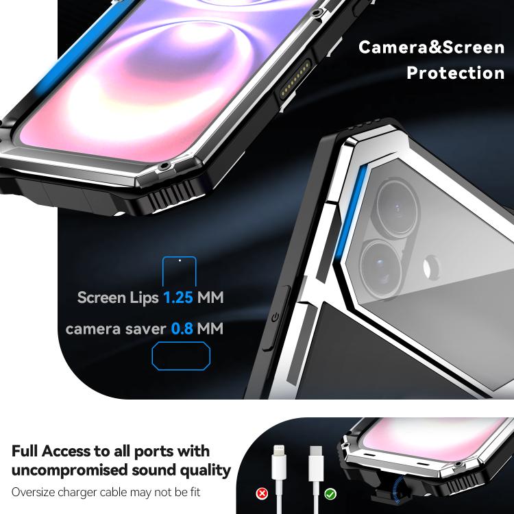 For iPhone 17 R-JUST Life Waterproof Dustproof Shockproof Holder Phone Case