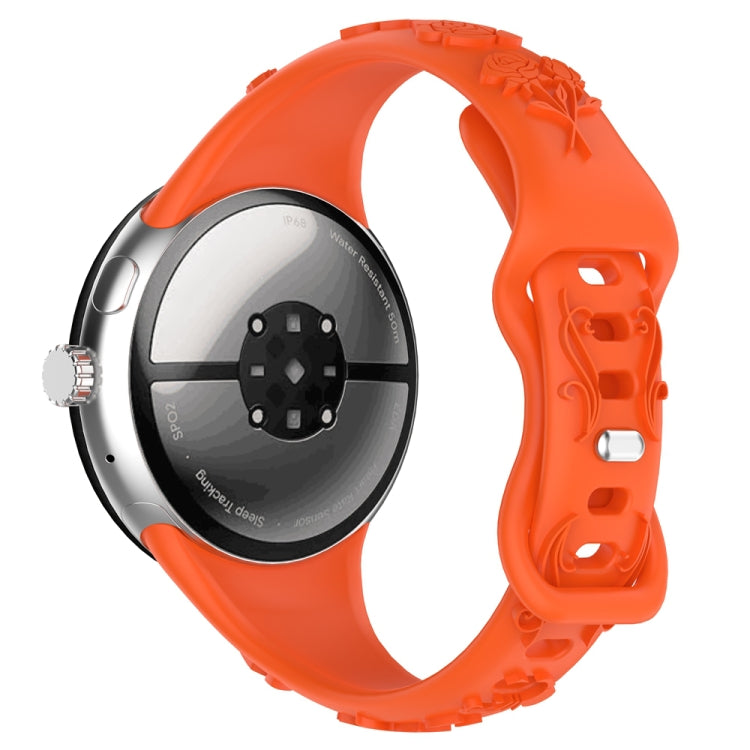 For Google Pixel Watch 4 / 3 / 2 / 1 41mm Laser Engraved Texture Silicone Watch Band