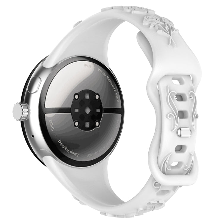 For Google Pixel Watch 4 / 3 / 2 / 1 41mm Laser Engraved Texture Silicone Watch Band