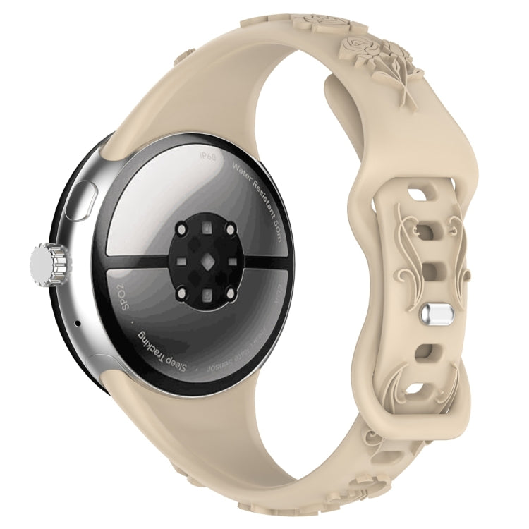 For Google Pixel Watch 4 / 3 / 2 / 1 41mm Laser Engraved Texture Silicone Watch Band