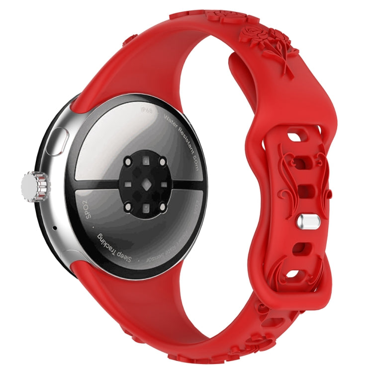 For Google Pixel Watch 4 / 3 / 2 / 1 41mm Laser Engraved Texture Silicone Watch Band