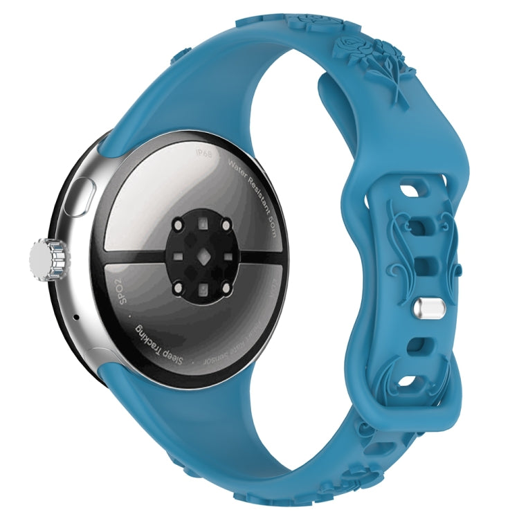 For Google Pixel Watch 4 / 3 / 2 / 1 41mm Laser Engraved Texture Silicone Watch Band