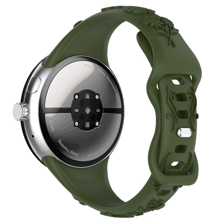 For Google Pixel Watch 4 / 3 / 2 / 1 41mm Laser Engraved Texture Silicone Watch Band