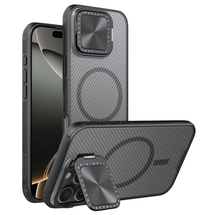 For iPhone 16 Pro Max NILLKIN CamShield Prop MagSafe Magnetic Translucent PC Phone Case - Black
