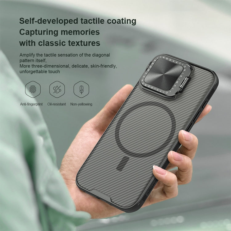 For iPhone 16 Pro NILLKIN CamShield Prop MagSafe Magnetic Translucent PC Phone Case - Black