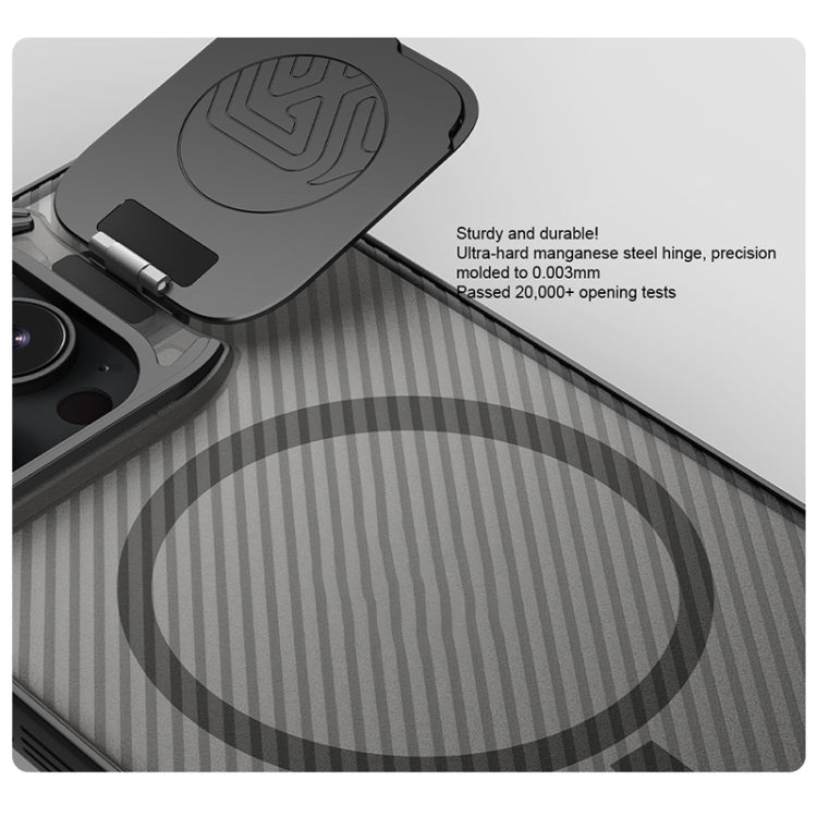 For iPhone 16 Pro NILLKIN CamShield Prop MagSafe Magnetic Translucent PC Phone Case - Black