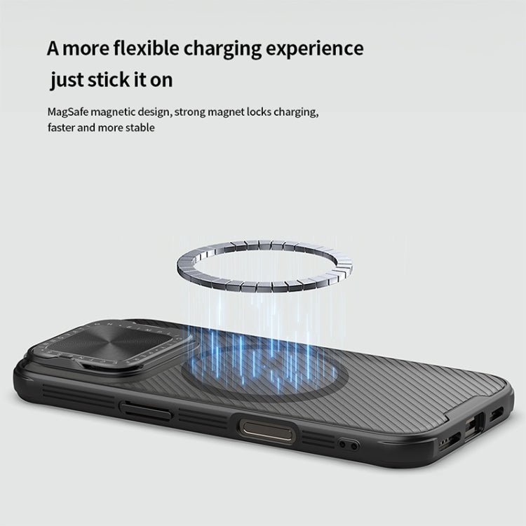 For iPhone 16 Pro NILLKIN CamShield Prop MagSafe Magnetic Translucent PC Phone Case - Black
