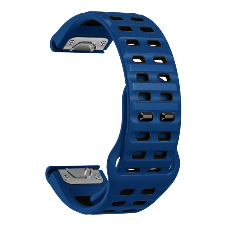 For Garmin 22mm Two Color Rivets Buckle Quick Release Silicone Watch Band