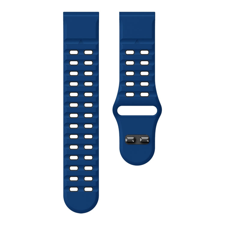 For Garmin 22mm Two Color Rivets Buckle Quick Release Silicone Watch Band