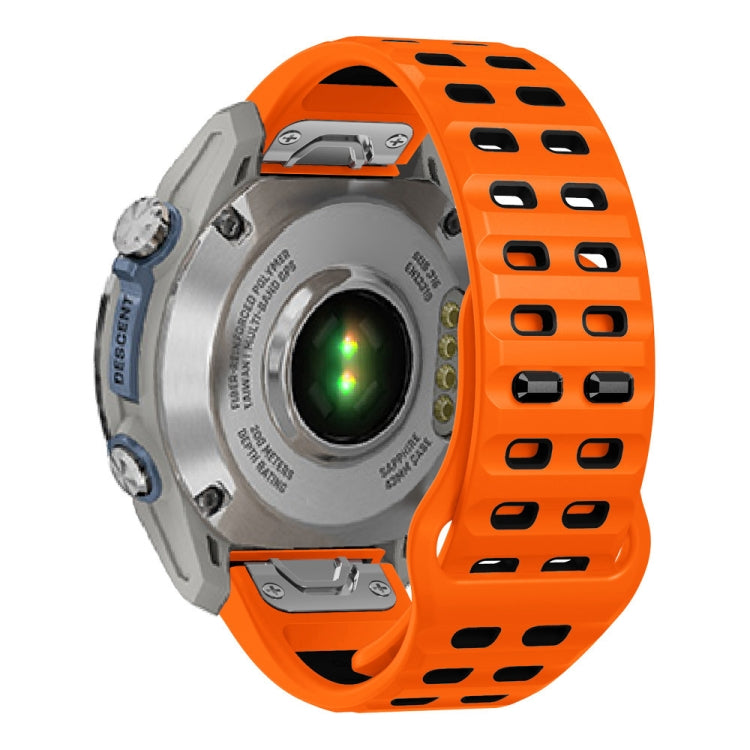 For Garmin 22mm Two Color Rivets Buckle Quick Release Silicone Watch Band