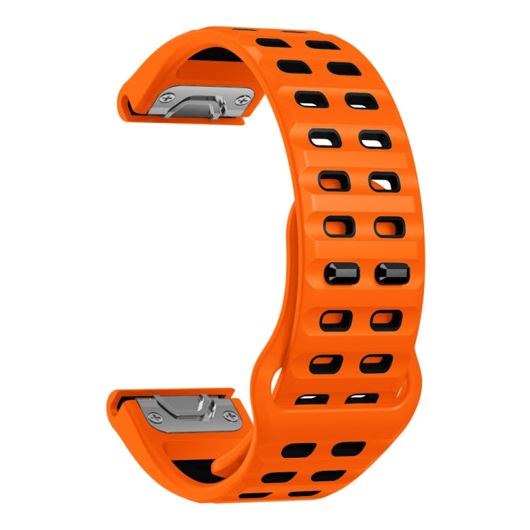For Garmin 22mm Two Color Rivets Buckle Quick Release Silicone Watch Band