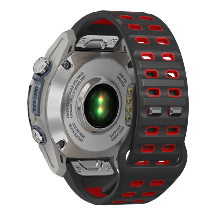 For Garmin 22mm Two Color Rivets Buckle Quick Release Silicone Watch Band