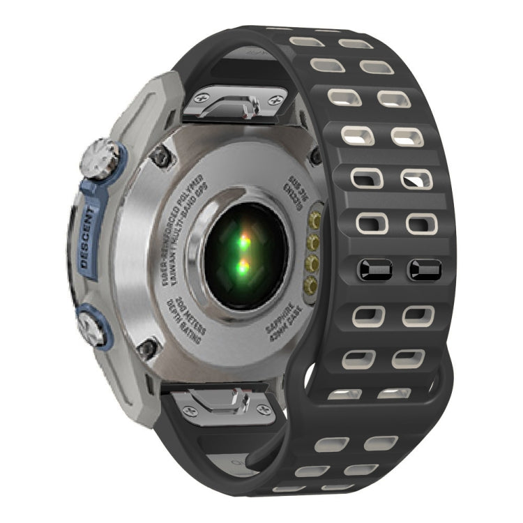 For Garmin 22mm Two Color Rivets Buckle Quick Release Silicone Watch Band