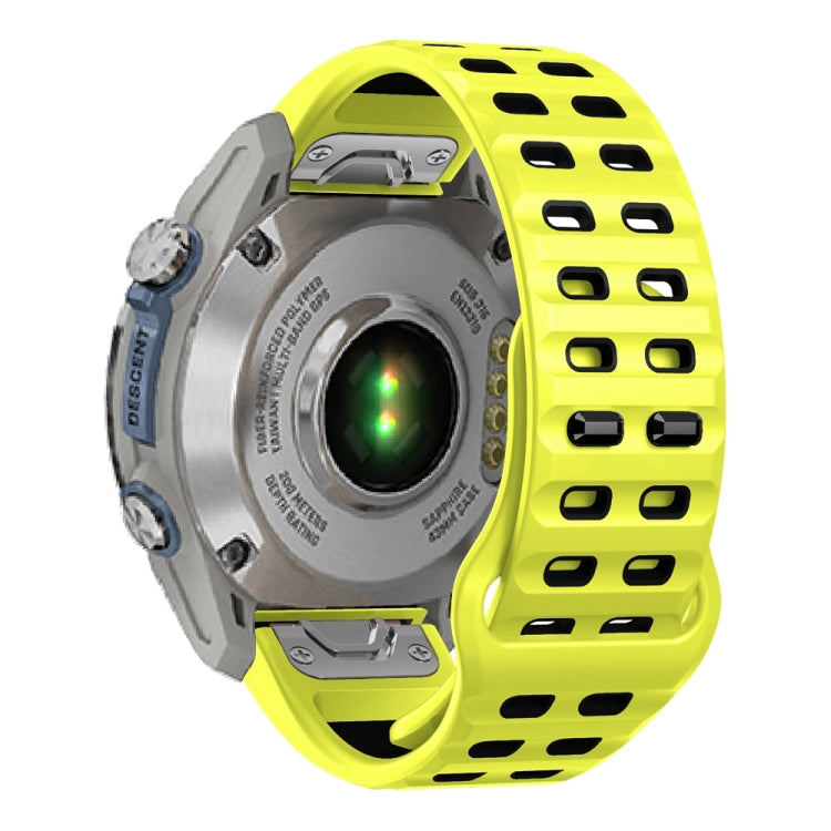 For Garmin 22mm Two Color Rivets Buckle Quick Release Silicone Watch Band
