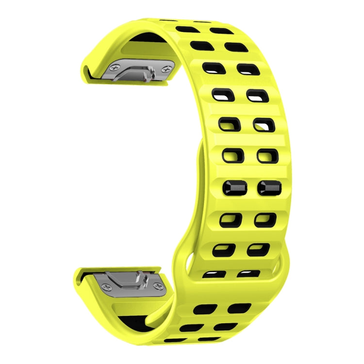 For Garmin 22mm Two Color Rivets Buckle Quick Release Silicone Watch Band