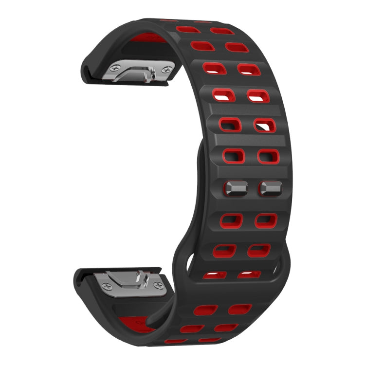 For Garmin 26mm Two Color Rivets Buckle Quick Release Silicone Watch Band