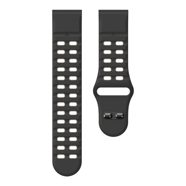 For Garmin 26mm Two Color Rivets Buckle Quick Release Silicone Watch Band