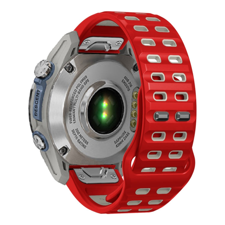 For Garmin 26mm Two Color Rivets Buckle Quick Release Silicone Watch Band