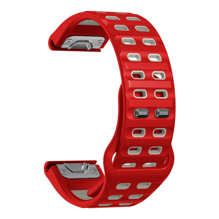 For Garmin 26mm Two Color Rivets Buckle Quick Release Silicone Watch Band