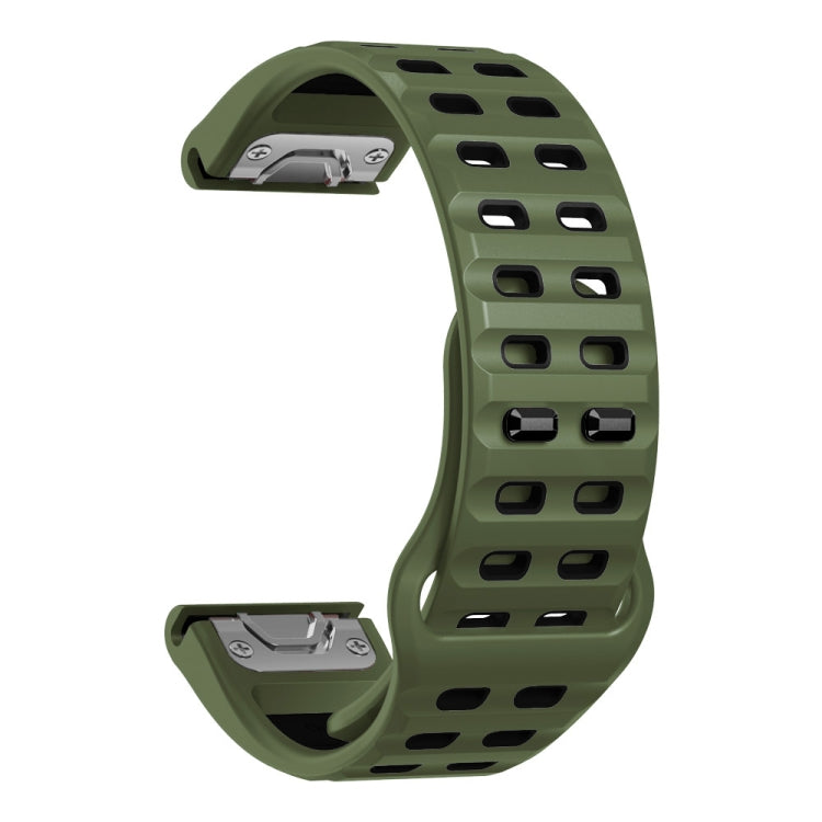 For Garmin 26mm Two Color Rivets Buckle Quick Release Silicone Watch Band