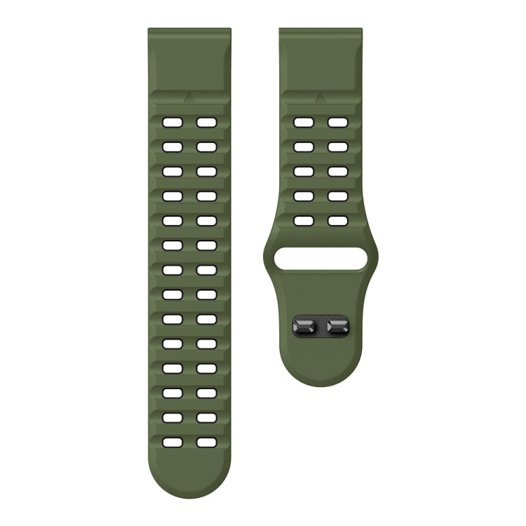 For Garmin 26mm Two Color Rivets Buckle Quick Release Silicone Watch Band