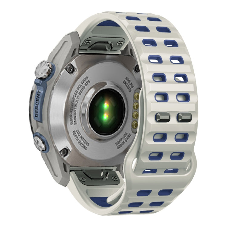 For Garmin 26mm Two Color Rivets Buckle Quick Release Silicone Watch Band