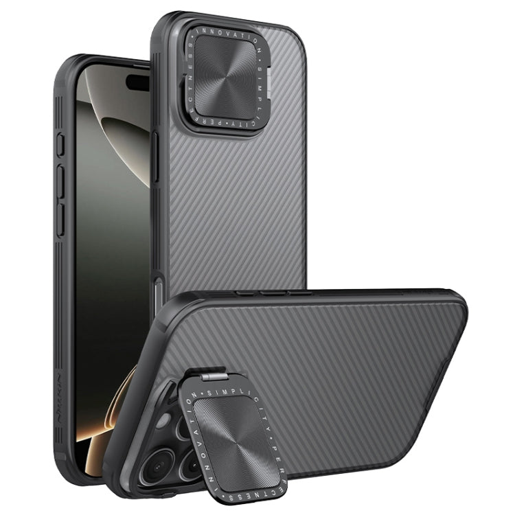 For iPhone 16 Pro Max NILLKIN CamShield Prop Translucent PC Phone Case - Black