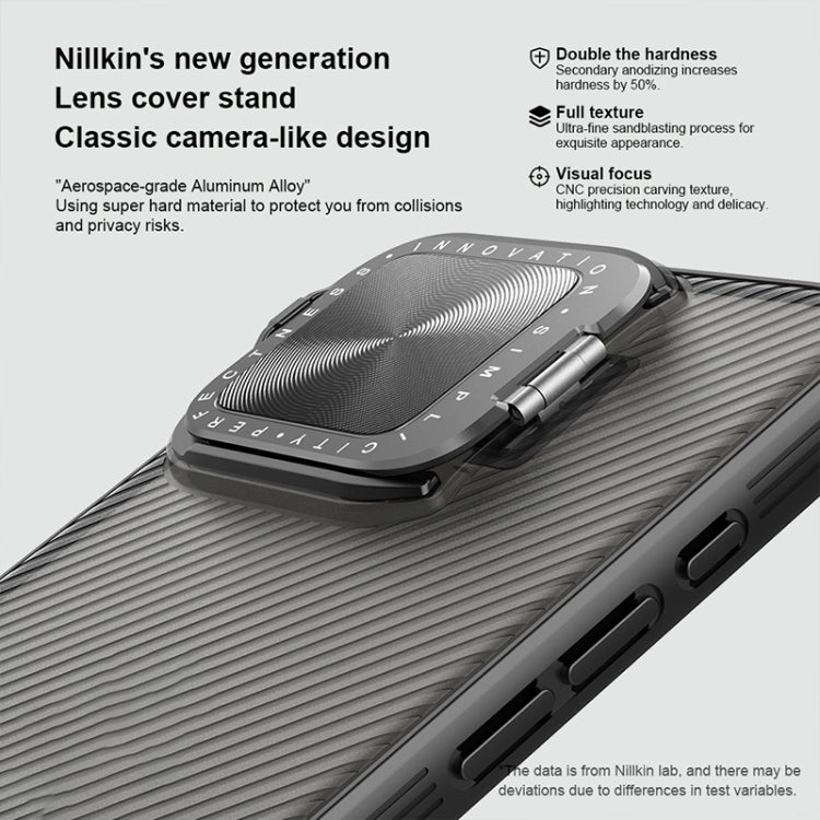 For iPhone 16 Pro Max NILLKIN CamShield Prop Translucent PC Phone Case - Black