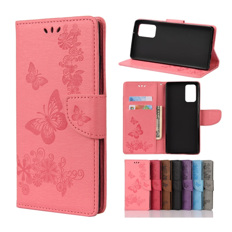 For Samsung Galaxy Note20 Butterflies Embossing Horizontal Flip Leather Case with Holder & Card Slots & Wallet