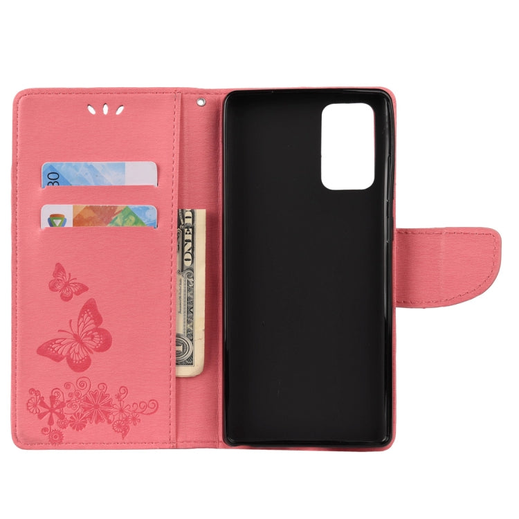 For Samsung Galaxy Note20 Butterflies Embossing Horizontal Flip Leather Case with Holder & Card Slots & Wallet