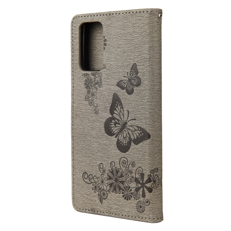 For Samsung Galaxy Note20 Butterflies Embossing Horizontal Flip Leather Case with Holder & Card Slots & Wallet