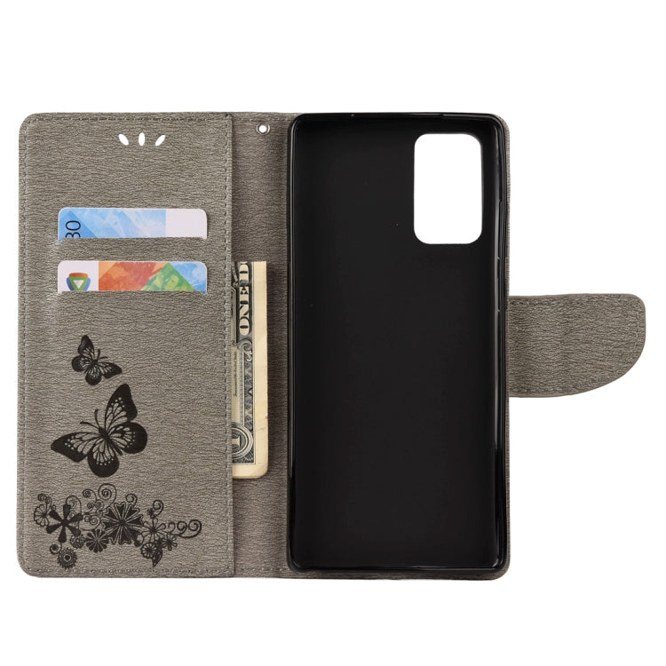 For Samsung Galaxy Note20 Butterflies Embossing Horizontal Flip Leather Case with Holder & Card Slots & Wallet