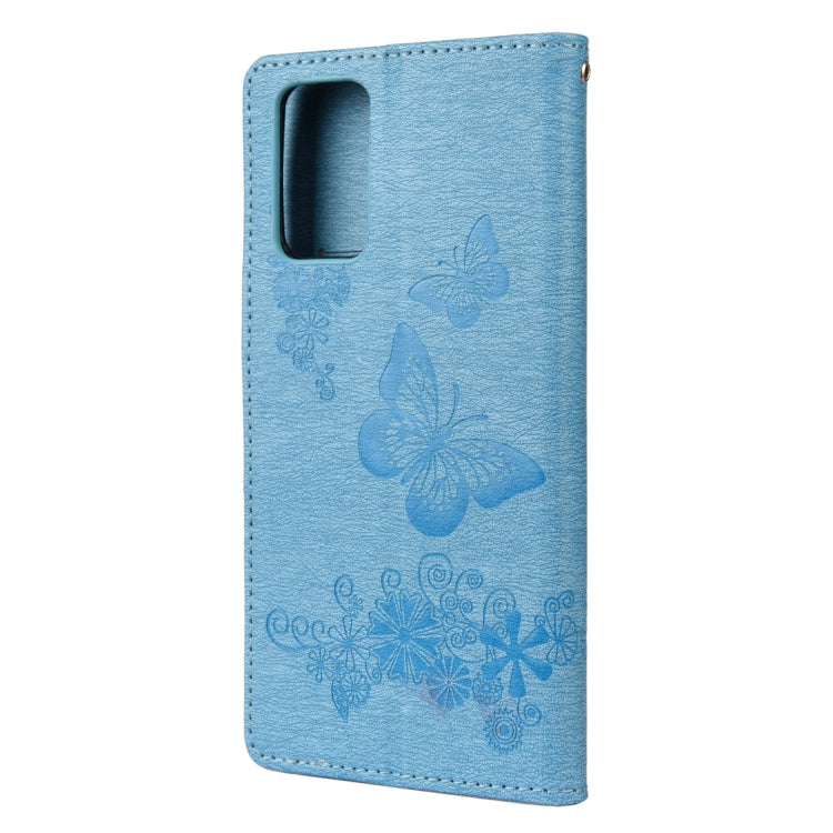 For Samsung Galaxy Note20 Butterflies Embossing Horizontal Flip Leather Case with Holder & Card Slots & Wallet