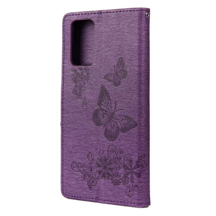 For Samsung Galaxy Note20 Butterflies Embossing Horizontal Flip Leather Case with Holder & Card Slots & Wallet