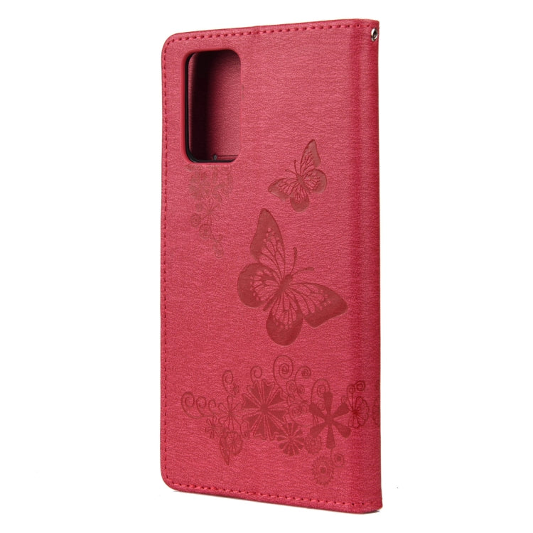 For Samsung Galaxy Note20 Butterflies Embossing Horizontal Flip Leather Case with Holder & Card Slots & Wallet