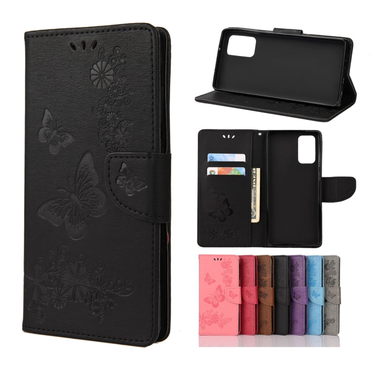 For Samsung Galaxy Note20 Ultra Butterflies Embossing Horizontal Flip Leather Case with Holder & Card Slots & Wallet