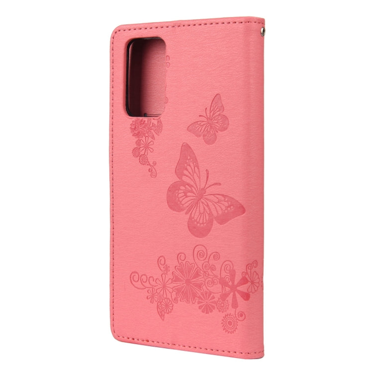 For Samsung Galaxy Note20 Ultra Butterflies Embossing Horizontal Flip Leather Case with Holder & Card Slots & Wallet