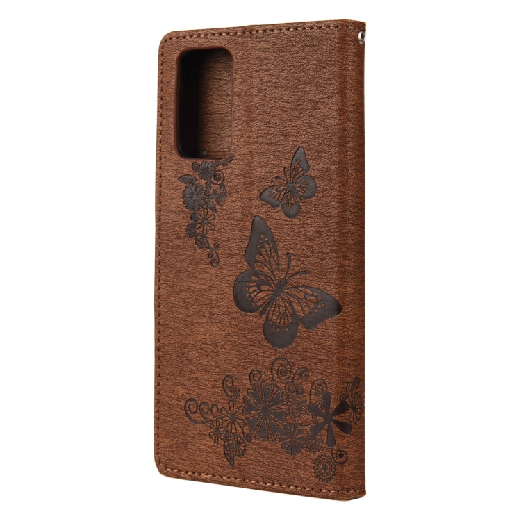 For Samsung Galaxy Note20 Ultra Butterflies Embossing Horizontal Flip Leather Case with Holder & Card Slots & Wallet