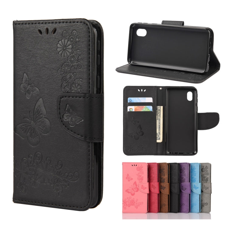 For Samsung Galaxy A01 Core Butterflies Embossing Horizontal Flip Leather Case with Holder & Card Slots & Wallet